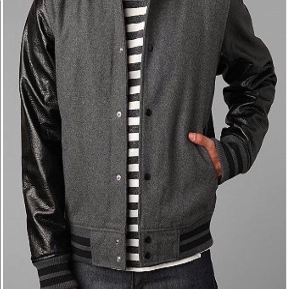 Hawkings McGill Gray & Black Wool Varsity Coat